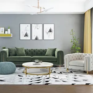 Conjunto de sofá de sala de estar em couro branco Dongguan estilo europeu design moderno para móveis de sala de estar