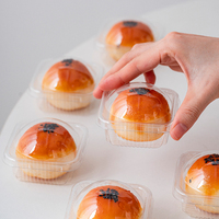 Boîtes carrées transparentes de qualité alimentaire avec couvercle petit plateau en plastique transparent pour gâteau de lune en PET