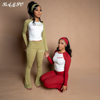 Uzun boylu kız dostu Loungewear kadınlar 3 parça Set kadın Yoga seti pamuk gömlek alevlendi pantolon salonu seti ile kadınlar için