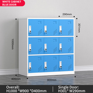 Armario de Almacenamiento de Acero de Múltiples Puertas, Colorido, Estilo Moderno, Guardarropa de Acero, Muebles Metálicos de Alta Calidad para Gimnasio y Escuela - Product Image 3