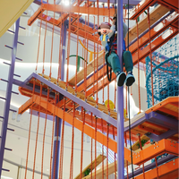 Parco Giochi al Coperto Personalizzato Aoleao con Percorso a Ostacoli Rialzato e Arrampicata su Roccia per Bambini Certificato CE TUV