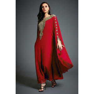 Wholesale Ethnic Wedding Evening Party Wear <b>Kaftan</b> Long Sleeve Floor Length Lightweight <b>Plus</b> <b>Size</b> Polyester Handmade Sequined - Product Image 1