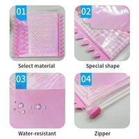 Sacs cosmétiques en PVC, pochette personnalisée avec fermeture éclair, réutilisable, recyclable, impression holographique pour emballage de masque facial, lotion, blush