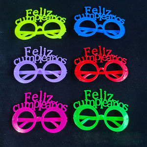 Gafas de PVC con Forma de Cinco Estrellas de Feliz Cumpleaños en Español para Regalos de Navidad, Halloween y Graduación - Product Image 5