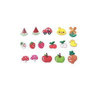 Patchs brodés miniatures en forme de fruits et d'animaux, appliques thermocollantes mignonnes de dessins animés pour vêtements, sacs et projets DIY