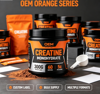 Bubuk Creatine Monohydrate OEM 300g Kemurnian Tinggi Suplemen Dewasa Pertumbuhan Otot Energi Dukungan Imunitas Tanpa Rasa