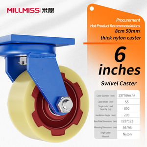 8-Zoll/10-Zoll/12-Zoll Nylon-Doppelwellen-Industrierollen aus Gusseisen, robuste Schwerlastrollen; Sicherungsring-Durchgangslochrollen - Product Image 4