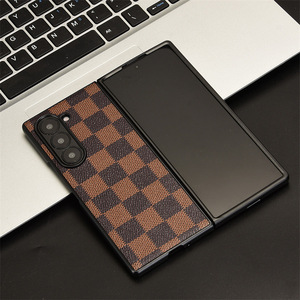 Funda para Teléfono Móvil <span class=keywords><strong>Samsung</strong></span> Z Fold 7, Nueva Funda Protectora <span class=keywords><strong>de</strong></span> Cuero a Cuadros Resistente a Caídas para <span class=keywords><strong>Samsung</strong></span> Z Fold 5 4 6, 2024 - Product Image 4