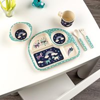 Assiettes divisées pour enfants Offres Spéciales portion assiette de régime à 4 compartiments avec tasse bol cuillère et fourchette