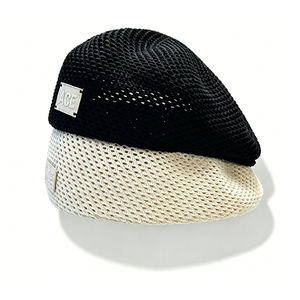 Gorra de malla de verano transpirable para mujer y hombre, estilo boina francesa con parche ACE, ligera, hueca, informal, para uso urbano y actividades al aire libre. - Product Image 6