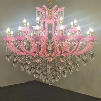Lustre suspendu de luxe à 24 lumières en cristal K9, style Marie-Thérèse, lampes décoratives en verre pour chambre à coucher et hall d'hôtel