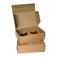 Boîte d'expédition auto-adhésive en carton ondulé marron personnalisée pour produits cosmétiques et de beauté, avec bande de déchirement, en carton avion.