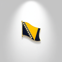 GREPAS GIFTS Épinglette drapeau de la Bosnie de 1 pouce, épinglette patriotique pour chapeau, épinglette de pays du monde
