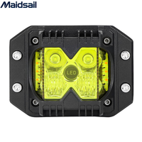 Lampe de travail LED 9-32VDC 4 pouces à trois faces, clignotante latérale arrière pour camion, phare de moto modifié intégré, lampe de tir DRL 4x4