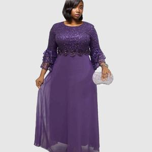 New Arrival Elegant Chiffon Embroidery Ruffles Digital Flare Stack Sleeve Maxi Dress Women Natural Waist Eco-Friendly Breathable - Product Image 4