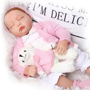 22inch Cloth body Realistic Felicity Sweetie Cute Lifelike Handmade Silicone Sleeping Reborn Baby Doll Biracial Doll