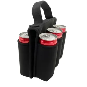 Neoprene Custom Insulated 6 Cans Bottles Cooler Sleeves Drink Storage Bags Picnic Handle Hot Icy Drink Bottle Sleeve Can Holder