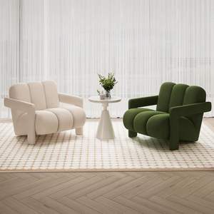 Nordic New Design Cream Style Modern Fabric Leisure Chair Lounge <strong>Armchair</strong> for Living Room Hotel <strong>Rest</strong> Area Beauty Salon - Product Image 4