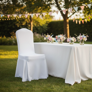 Nouvelle Housse de Chaise Universelle Élastique en Polyester Imprimé Écologique pour Hôtels, Banquets et Mariages, avec Jupe Pare-Soleil en Tissu Air Layer et Housse de Tabouret - Product Image 1