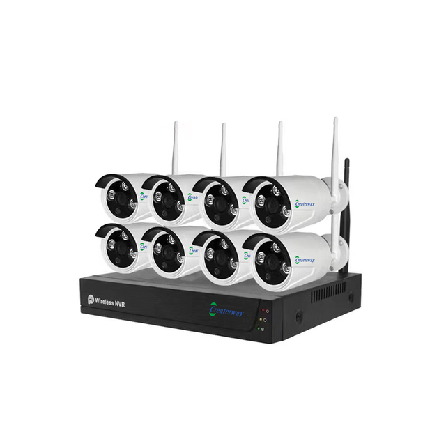 Hot Sale Black 5MP Full HD IP66 Waterproof Wi-Fi CCTV Security Camera NVR Kit 8-Ch 3PCS Array LED Night Vision CMOS Sensor HDD