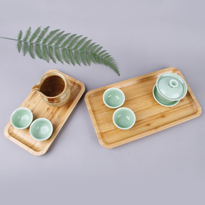 Bandeja Larga Rectangular de Bambú con Esquinas Redondeadas, Multifuncional, para Servir Té, Comida, Frutas, Uso Residencial - Product Image 2