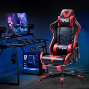 Silla Gamer Roja de Estilo Moderno y Lujo, Altura Ajustable con Alta Tasa de Recompra, Silla de Juego con Reposapiés, Venta al por Mayor de Fábrica - Product Image 2