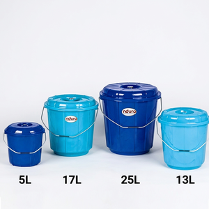 Seau rond en plastique avec couvercle, sans BPA, capacité de 1 à 30 L, design détachable, stockage d'eau, nettoyage, couleur personnalisée, organisateur ménager - Product Image 1