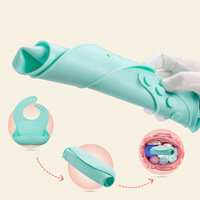 Bavoir bébé portable imperméable en silicone avec boucle détachable 290x230mm pour éviter que les vêtements des enfants ne soient salissés lors des repas