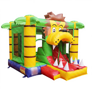 Château gonflable et toboggan en PVC commercial pour les fêtes d'enfants en plein air - Thème Jungle Safari <span class=keywords><strong>Roi</strong></span> <span class=keywords><strong>Lion</strong></span> Installation facile - Product Image 1