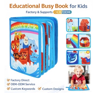 Nouveaux jouets éducatifs Montessori : Livre sensoriel en feutre Arche de Noé, Tableau d'activités en tissu doux pour tout-petits, Livre d'éveil pour développer les compétences de base - Product Image 1