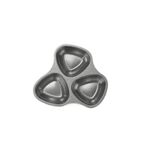 Bol à sauce portable en acier inoxydable antirouille à 3 compartiments, plateau à condiments robuste pour barbecue coréen et usage domestique
