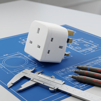 Adaptateur de prise britannique, 3 voies avec protection enfant 13A, 250V