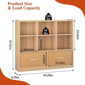 Librería Moderna de 8 <span class=keywords><strong>Cubos</strong></span> con Estantes Abiertos. Mueble de Exhibición de Estilo Mid-Century con Cajones, Ideal para Libros y Juguetes en el Dormitorio o Sala de Estar - Product Image 2