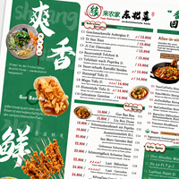 Impression personnalisée de menus de restaurant en langue étrangère recto-verso, papier A3, liste de prix des aliments, dépliant pour restaurant à l'étranger, design personnalisé