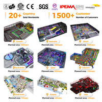Structure de jeu géante multi-niveaux sur le thème de l'espace, style galaxie, aire de jeux pour enfants, toboggan, équipement de terrain de jeu intérieur pour centre pour enfants