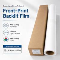 Film rétroéclairé éco-solvant premium anti-ondulation en PET pour graphiques d'impression frontale HD, film à diffusion de lumière uniforme pour métro