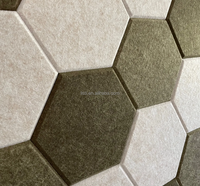Paneles Acústicos Autoadhesivos Modernos de Fieltro de Poliéster PET Hexagonal con Diseño Gráfico para Absorción de Sonido