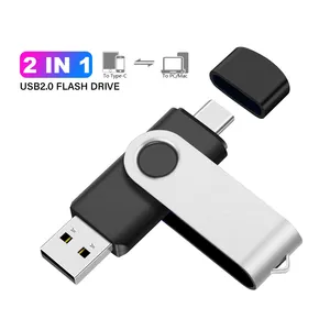 Jaster promocional OTG 2 en 1 Usb Flash Drive 32GB 16GB 8GB 4GB 2GB 128MB plástico Pen Drive