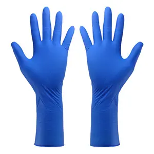 12inch 100% nitrile powder free shop tattoo textured blue household cleaning kitchen make up nitrile beauty long gloves