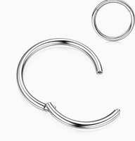 Anneau de nez articulé en titane G23 pour piercing septum, boucles d'oreilles créoles gothiques, piercings pour lèvre, oreille, cartilage et hélix