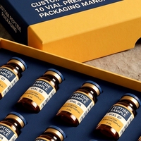 Boîte rigide personnalisée jaune avec couvercle et base pour 10 flacons de peptides, en carton éponge, impression offset, soins personnels
