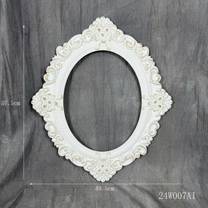 European Retro White Wooden Photo <b>Frame</b> Heart Shape Ornate Tabletop Decor Venue Prop DIY Home Decoration - Product Image 3