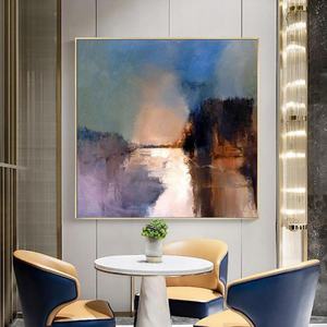 Peinture à l'huile abstraite peinte à la main par un artiste, toile murale pour salon moderne, hôtel, décoration minimaliste - Product Image 6