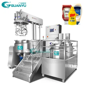 Mayonnaise Production Vacuum Emulsifier Homogenizer Mixer Lotion Face Cream Mixing Tomato Ketchup Cream Cheese Making Machine