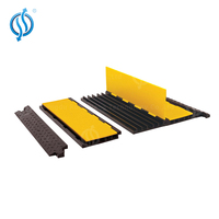 Protecteur de câbles en caoutchouc, 5 canaux, couverture de protection de câbles 900mm de longueur