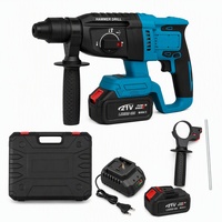 Kit de perceuse à percussion sans fil 21V, 2 batteries au lithium, chargeur, perceuse à percussion rotative de qualité industrielle pour béton, maçonnerie, bricolage