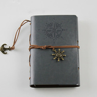 Carnet et journal en cuir A7, carnet de croquis de voyage avec ancre marine plaquée cuivre, carnet de notes pirate
