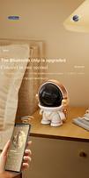 Speaker Mini Astronaut Stereo Keren Bertema Robot Astronot Luar Angkasa Nirkabel Baru dengan Efek Lampu LED untuk Gaming Indoor dan Outdoor