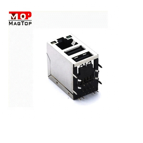 LAN on Motherboard Shielded RJ45 Jack Dual USB Combo Connector