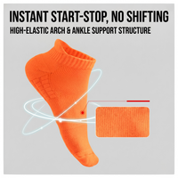 Chaussettes de sport athlétiques antidérapantes professionnelles pour hommes et femmes, avec amorti en boucle éponge, soutien de la voûte plantaire et maille respirante, idéales pour la course à pied